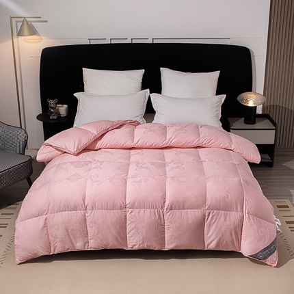 91家纺网 家纺一手货源 找家纺 （总）明羽羽绒 2024新款全棉100s95白鹅绒被鸭绒被双层大提花羽绒被子被芯冬被羽绒被