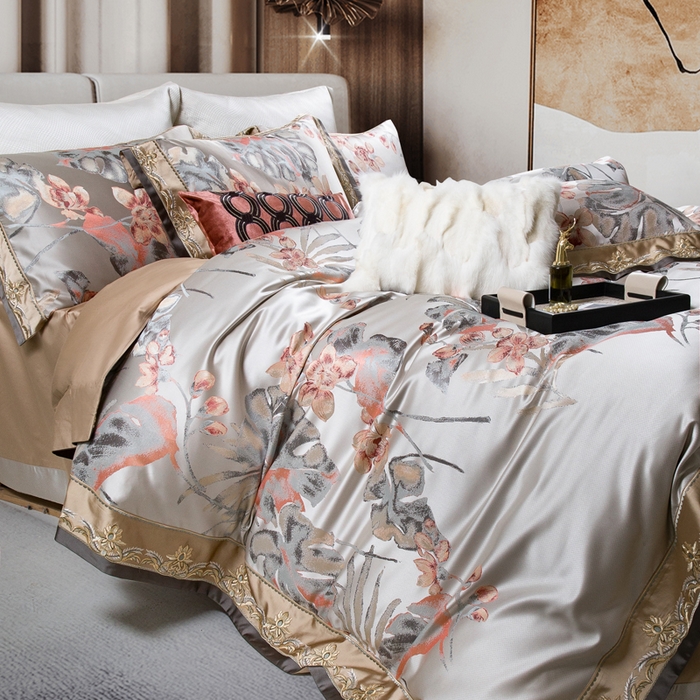 91家纺网 家纺一手货源 找家纺 （总）至爱今生 2024新款100支全棉色织提花四件套-盛世繁华