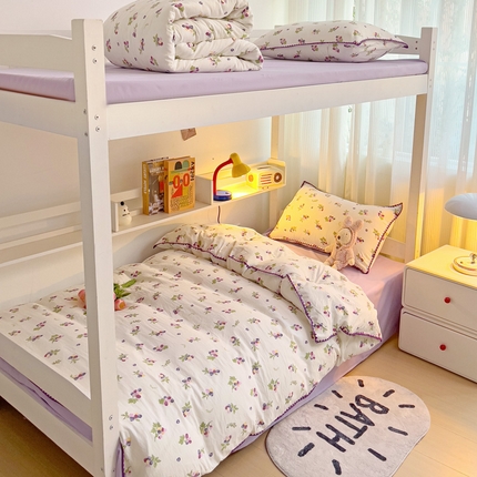 91家纺网 家纺一手货源 找家纺 （总）贝扬思家纺 2024新款贝壳绣水洗双层纱系列-8月新品（学生三件套）