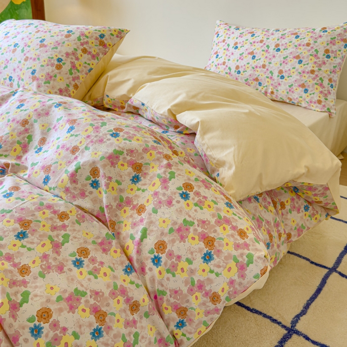 91家纺网 家纺一手货源 找家纺 感遇家纺 2024新款全棉印花四件套 悠悠花海