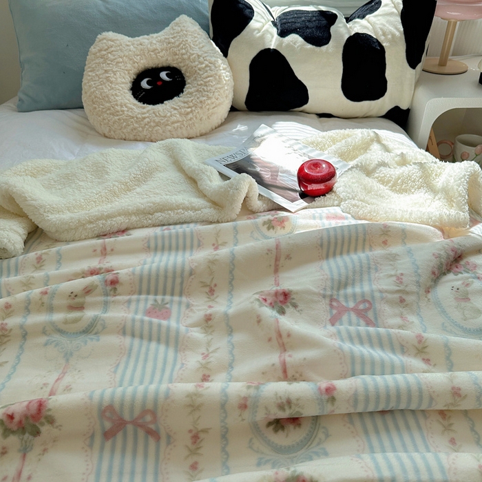 91家纺网 家纺一手货源 找家纺 萝莉家纺 2024秋冬新款多功能加厚牛奶绒羊羔绒多功能毛毯 苏茉