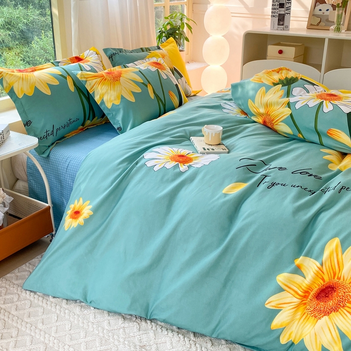 91家纺网 家纺一手货源 找家纺 2025新款植物羊绒大板磨毛活性印花四件套清香