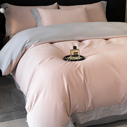 91家纺网 家纺一手货源 找家纺 （总）更细腻全棉长绒棉磨毛四件套不掉毛纯棉刺绣磨毛四件套高端礼盒装--兰町系列