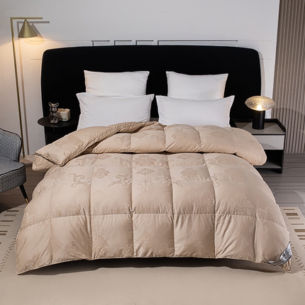 91家纺网 家纺一手货源 找家纺 （总）明羽羽绒 2024新款全棉100s95白鹅绒被鸭绒被双层大提花羽绒被子被芯冬被羽绒被