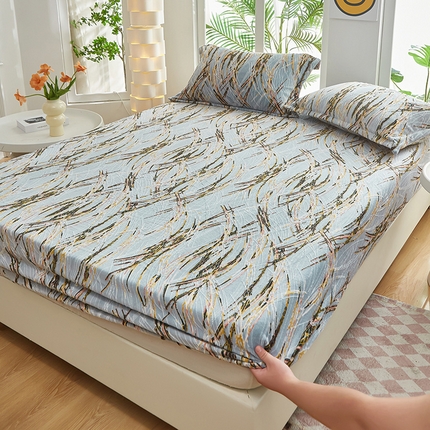 云玲时尚 2025新款纯色雕花绒牛奶绒床笠床罩床垫套 雕花绒灰曲线