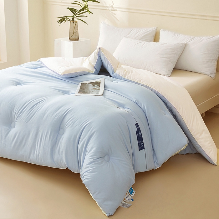 91家纺网 家纺一手货源 找家纺 荔禾家居 2024新款A类深睡眠系列大豆被子被芯 碧落蓝