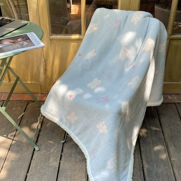 91家纺网 家纺一手货源 找家纺 萝莉家纺 2024秋冬新款多功能加厚牛奶绒羊羔绒多功能毛毯 快乐猫