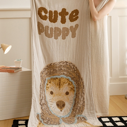 91家纺网 家纺一手货源 找家纺 （总）麻依 2024新款四层全棉纱布浴巾沙发巾休闲旅行毯子80*160cm