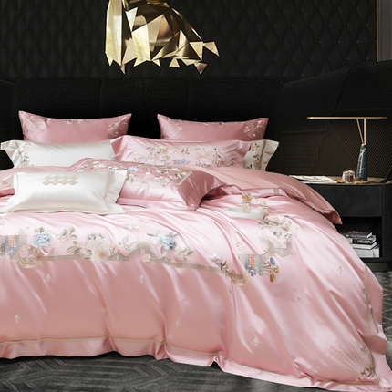 （总）至爱今生 2024新款140支绣花真丝棉四件套-花想容