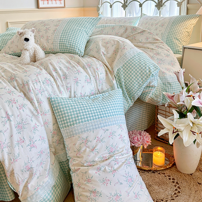 91家纺网 家纺一手货源 找家纺 安莱生活 2024新款全棉韩式小碎花系列四件套 初恋花束