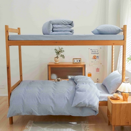 91家纺网 家纺一手货源 找家纺 （总）棉小二 2024新款简约风纯棉全棉色织水洗棉学生三件套宿舍三件套四件套