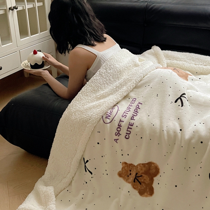 91家纺网 家纺一手货源 找家纺 萝莉家纺 2024秋冬新款多功能加厚牛奶绒羊羔绒多功能毛毯 毛绒熊