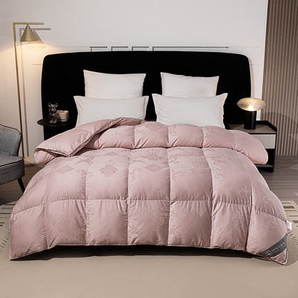 91家纺网 家纺一手货源 找家纺 （总）明羽羽绒 2024新款全棉100s95白鹅绒被鸭绒被双层大提花羽绒被子被芯冬被羽绒被