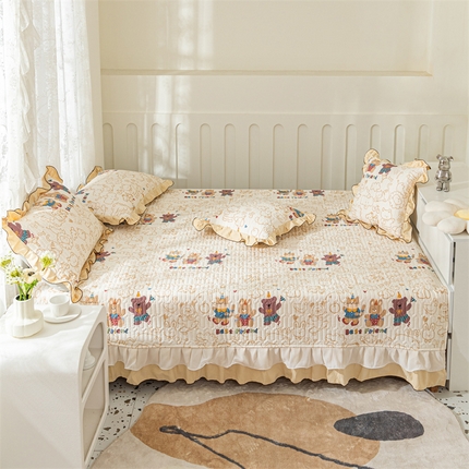 91家纺网 家纺一手货源 找家纺 （总）美优兰 2025新款全棉防滑榻榻米炕垫纯棉床盖三件套