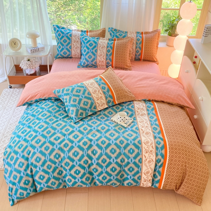 91家纺网 家纺一手货源 找家纺 2025新款植物羊绒大板磨毛活性印花四件套邂逅阳光