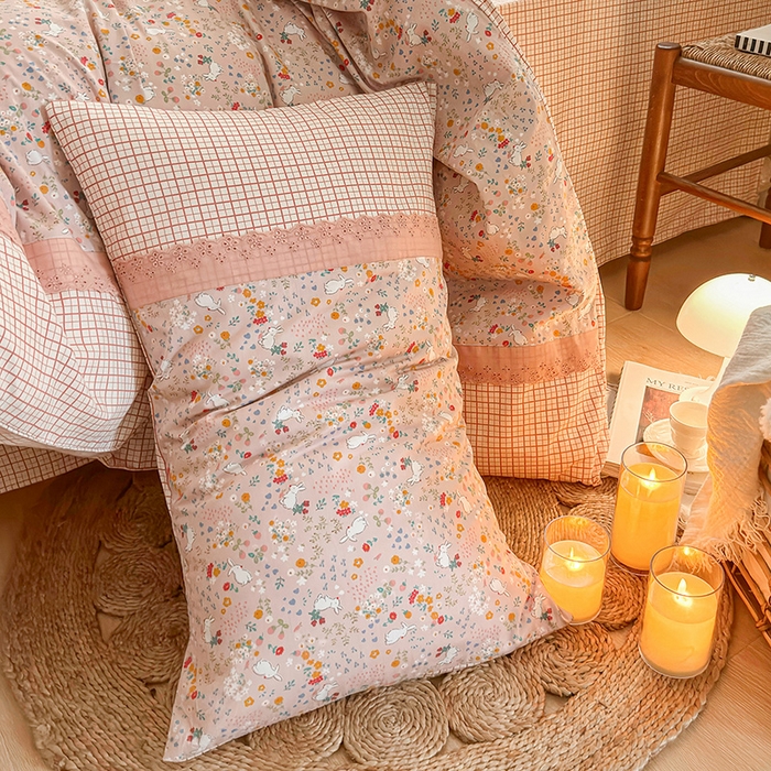 91家纺网 家纺一手货源 找家纺 安莱生活 2024新款全棉韩式小碎花系列四件套 玛丽娜