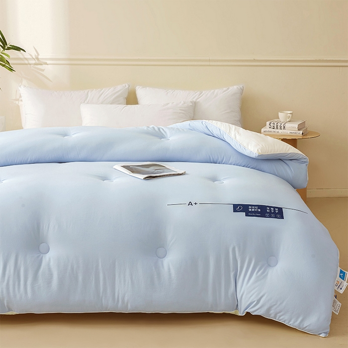 91家纺网 家纺一手货源 找家纺 荔禾家居 2024新款A类深睡眠系列大豆被子被芯 碧落蓝