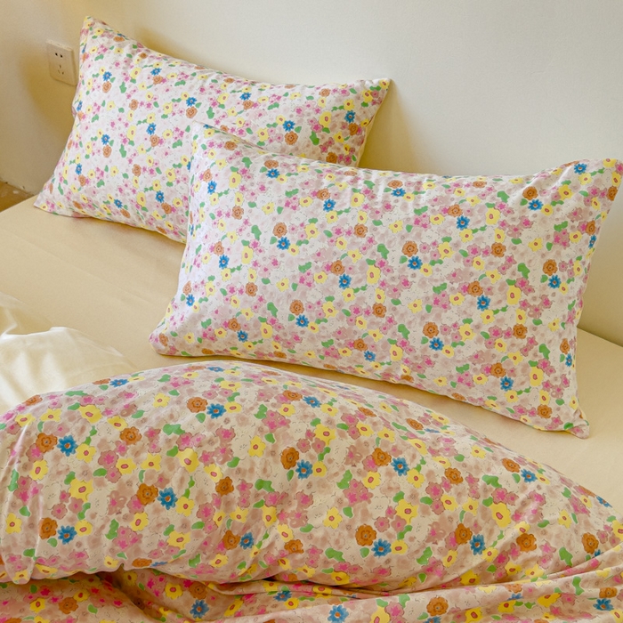 91家纺网 家纺一手货源 找家纺 感遇家纺 2024新款全棉印花四件套 悠悠花海