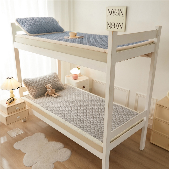 91家纺网 家纺一手货源 找家纺 喜居 2024新款A类加厚牛奶绒床褥子学生床垫子薄床垫床褥垫 暖阳灰