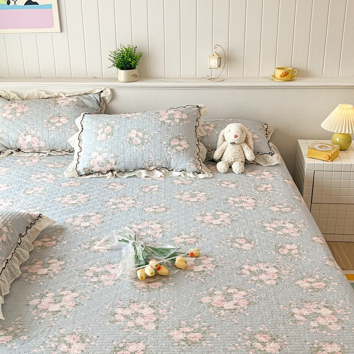 91家纺网 家纺一手货源 找家纺 暖居 2024纯棉榻榻米四件套单件农村大炕盖支持定制绗缝防滑单件纯棉床单四季通用 春歌