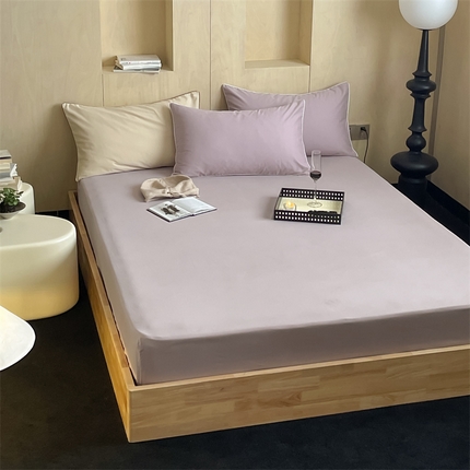 2024新款加厚50S全棉磨毛单品床笠床单 灰紫