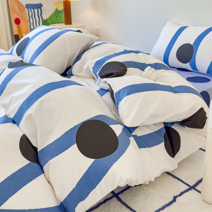 91家纺网 家纺一手货源 找家纺 感遇家纺 2024新款全棉印花四件套 普鲁士