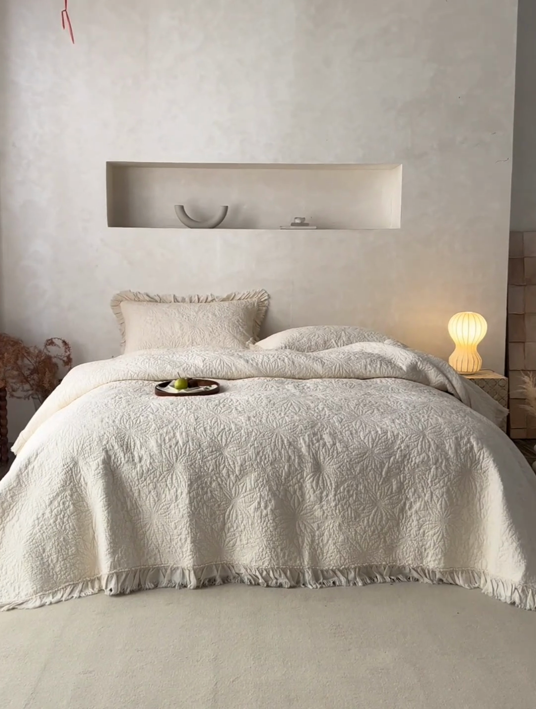 91家纺网 家纺一手货源 找家纺 安莱生活 2024新品百分百全棉密道绗缝成品酵素洗多功能床盖三件套 菊海