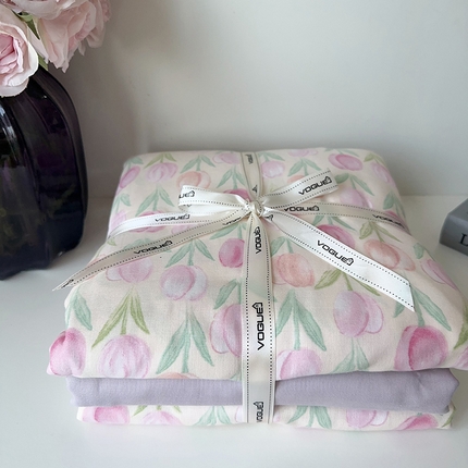 91家纺网 家纺一手货源 找家纺 （总）麦伦家居 2024春夏新品全棉有氧双层纱印花系列四件套（叠拍图）