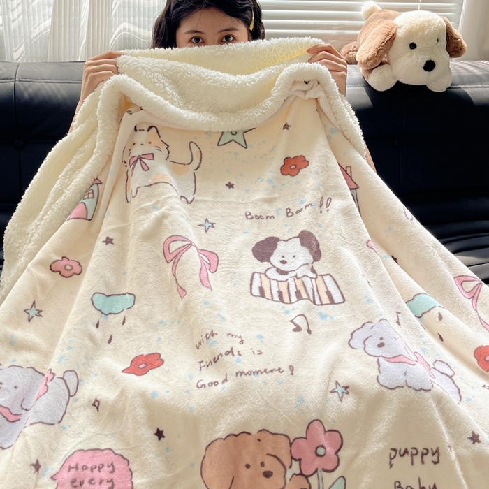 91家纺网 家纺一手货源 找家纺 萝莉家纺 2024秋冬新款多功能加厚牛奶绒羊羔绒多功能毛毯 梦幻乐园