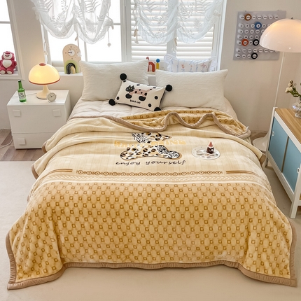 91家纺网 家纺一手货源 找家纺 （总）法莱妮毛毯 2025新款A类双层加厚拉舍尔天丝超柔云毯