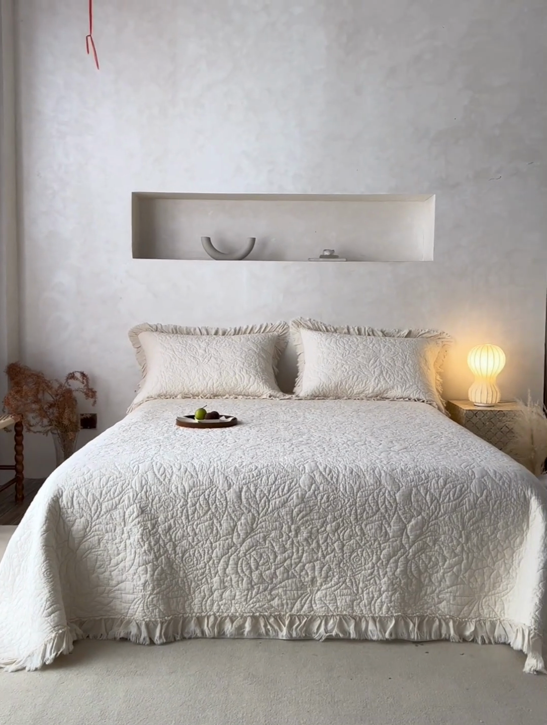 91家纺网 家纺一手货源 找家纺 安莱生活 2024新品百分百全棉密道绗缝成品酵素洗多功能床盖三件套 浅花