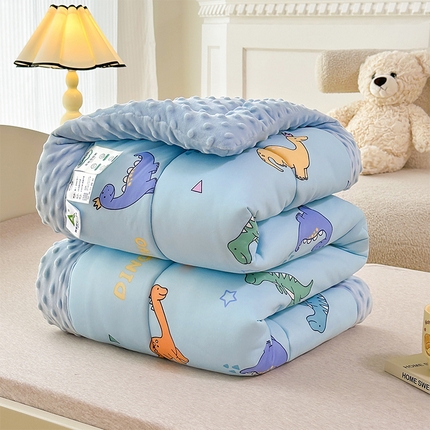 91家纺网 家纺一手货源 找家纺 益多眠2024新款儿童豆豆被春秋被大豆被绒被芯冬被加厚被芯卡通被芯针织棉被子