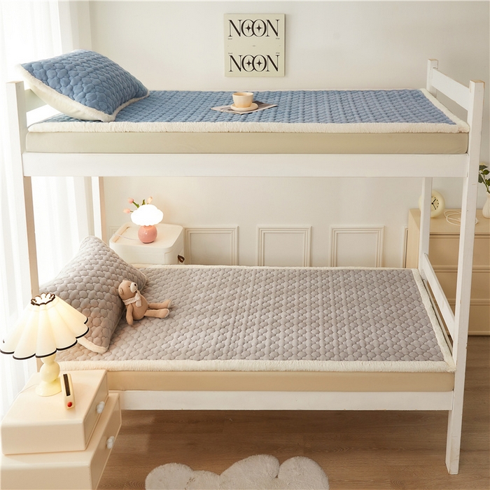 91家纺网 家纺一手货源 找家纺 喜居 2024新款A类加厚牛奶绒床褥子学生床垫子薄床垫床褥垫 暖阳灰