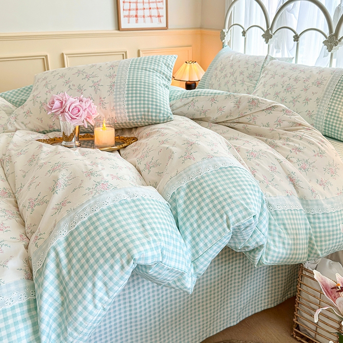 91家纺网 家纺一手货源 找家纺 安莱生活 2024新款全棉韩式小碎花系列四件套 初恋花束