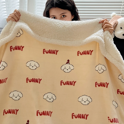 91家纺网 家纺一手货源 找家纺 萝莉家纺 2024秋冬新款多功能加厚牛奶绒羊羔绒多功能毛毯 乐趣狗