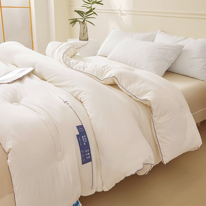 91家纺网 家纺一手货源 找家纺 荔禾家居 2024新款A类深睡眠系列大豆被子被芯 云峰白