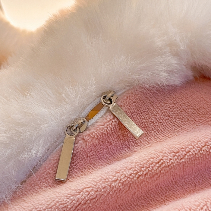 91家纺网 家纺一手货源 找家纺 星座家纺 2025新款大泡泡兔兔绒四件套-场景2 樱花粉