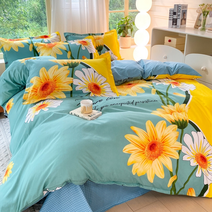 91家纺网 家纺一手货源 找家纺 2025新款植物羊绒大板磨毛活性印花四件套清香