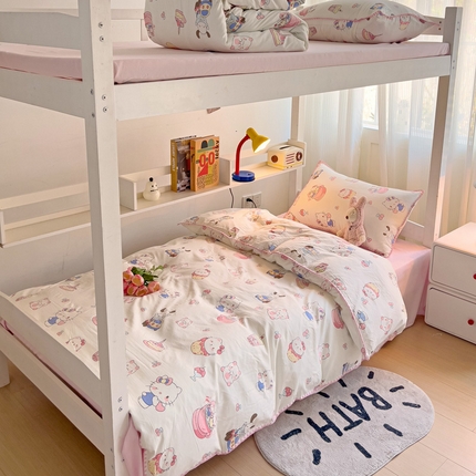 91家纺网 家纺一手货源 找家纺 （总）贝扬思家纺 2024新款贝壳绣水洗双层纱系列-8月新品（学生三件套）