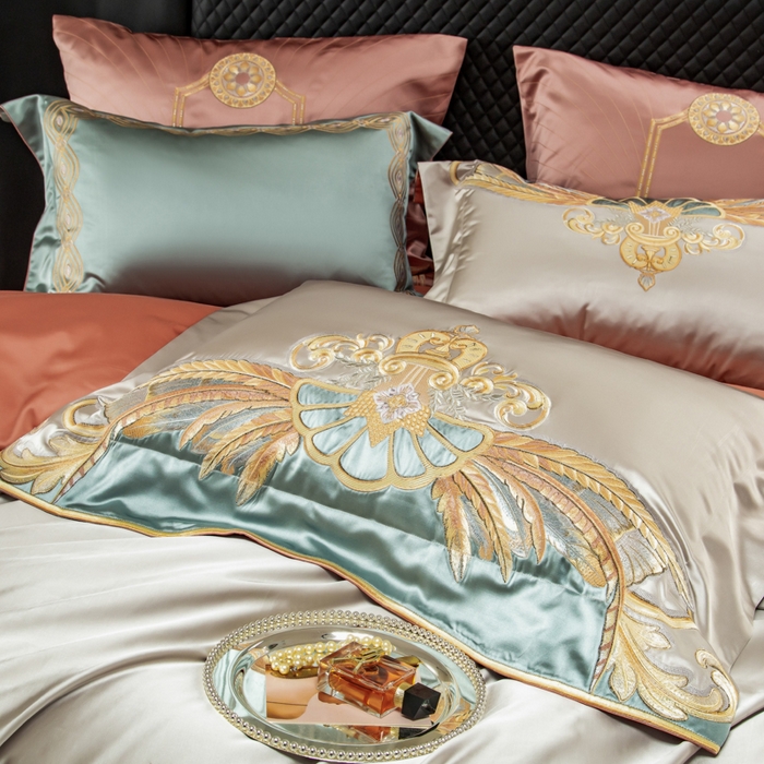 91家纺网 家纺一手货源 找家纺 （总）至爱今生 2024新款100支全棉色织提花长绒棉四件套-阿波罗之光