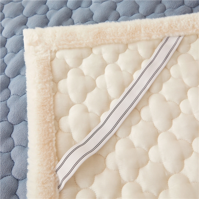 91家纺网 家纺一手货源 找家纺 喜居 2024新款A类加厚牛奶绒床褥子学生床垫子薄床垫床褥垫 轻奢蓝