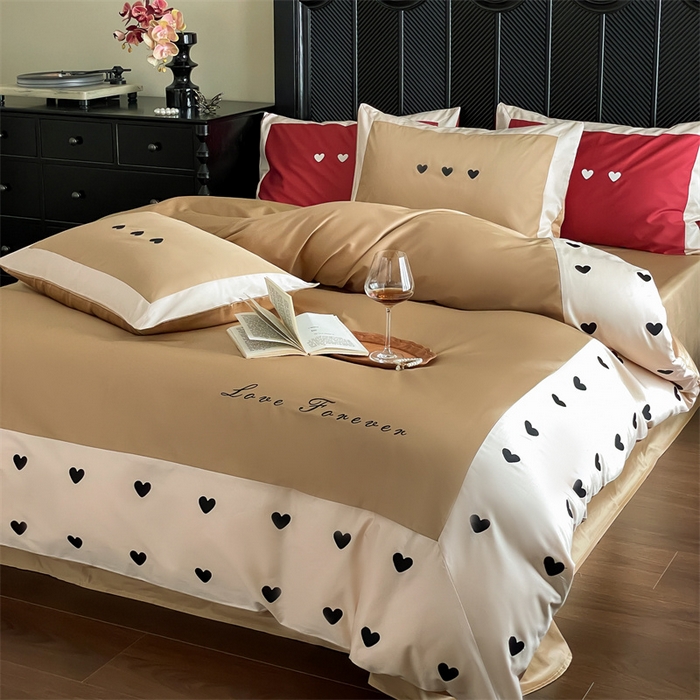 91家纺网 家纺一手货源 找家纺 西西家居 2024新款100支澳棉四件套-星语 星语-卡其