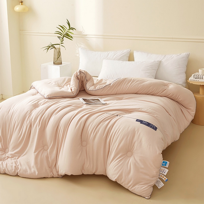 91家纺网 家纺一手货源 找家纺 荔禾家居 2024新款A类深睡眠系列大豆被子被芯 贝壳粉