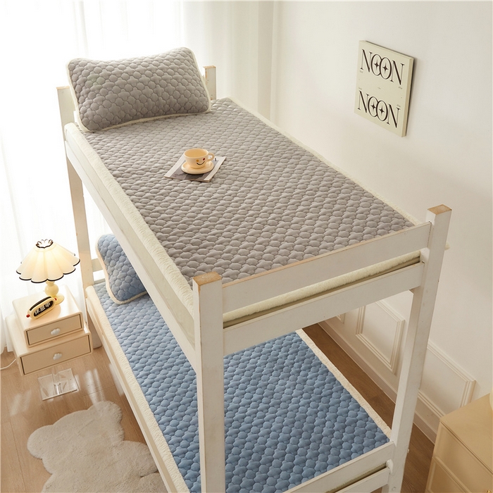 91家纺网 家纺一手货源 找家纺 喜居 2024新款A类加厚牛奶绒床褥子学生床垫子薄床垫床褥垫 暖阳灰