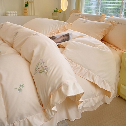 帛缔思 2024新款A类铂金棉水洗棉四件套-春日初妆 春日初妆-优雅米