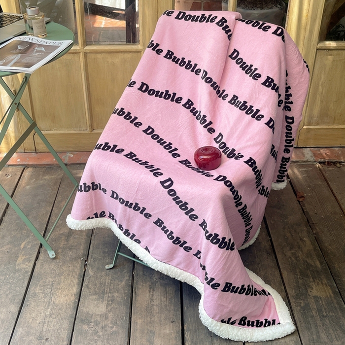 91家纺网 家纺一手货源 找家纺 萝莉家纺 2024秋冬新款多功能加厚牛奶绒羊羔绒多功能毛毯 快乐字母