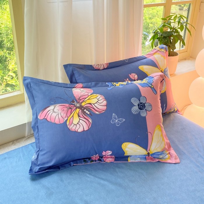 91家纺网 家纺一手货源 找家纺 2025新款植物羊绒大板磨毛活性印花四件套暮雨江南