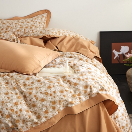 91家纺网 家纺一手货源 找家纺 （总）2025新款活性生态磨毛韩版蝴蝶边四件套