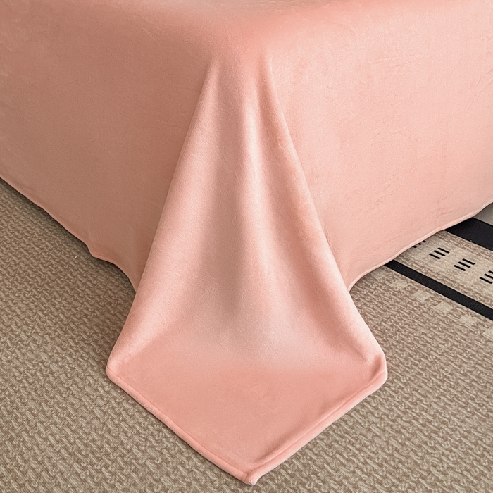 91家纺网 家纺一手货源 找家纺 米彩家纺 2024新款A类轻奢风牛奶绒绣花四件套-爱心蝴蝶结系列 蝴蝶结-粉玉