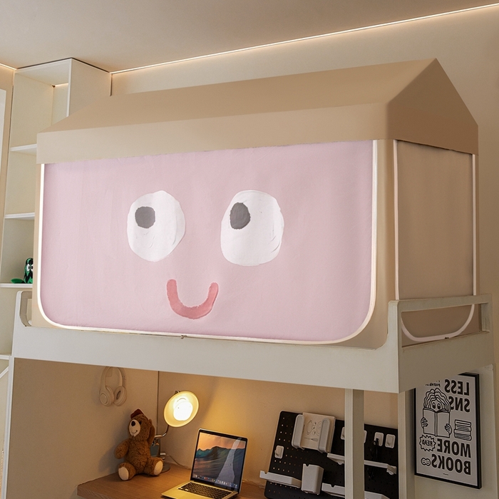 91家纺网 家纺一手货源 找家纺 飞轮海蚊帐 2024新款超强遮光学生款坐床蚊帐XF-1 开心粉